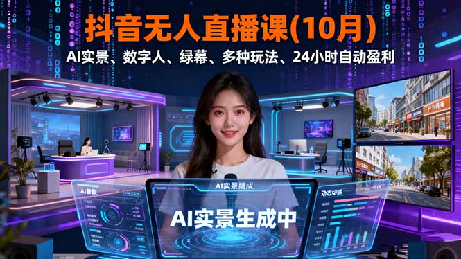抖音无人直播课(10月-七七项目网