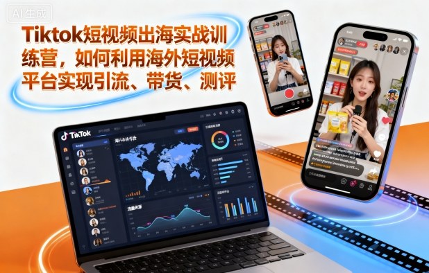 Tiktok短视频出海实战训练营,如何利用海外短视频平台实现引流、带货、测评-七七项目网