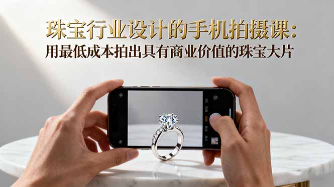 珠宝行业设计的手机拍摄课:用最低成本拍出具有商业价值的珠宝大片!-七七项目网
