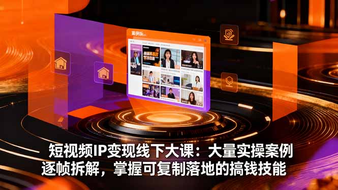 短视频IP变现线下大课:大量实操案例逐帧拆解,掌握可复制落地的搞钱技能-七七项目网
