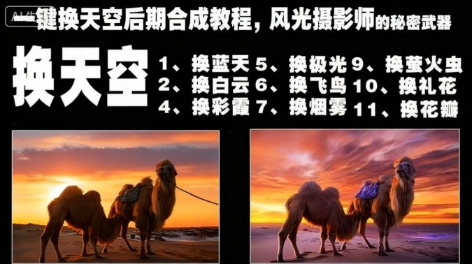 一键换天空后期合成教程,风光摄影师的秘密武器-七七项目网