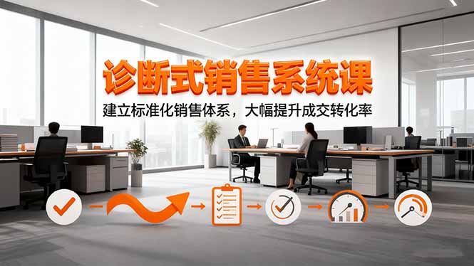 诊断式销售系统课，建立标准化销售体系，大幅提升成交转化率-七七项目网