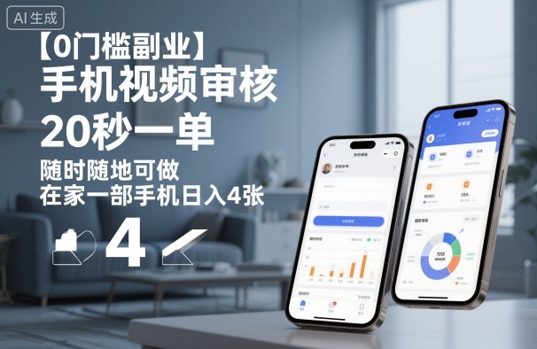【0门槛副业】手机视频审核,20秒一单,随时随地可做,在家一部手机日入4张【揭秘】-七七项目网