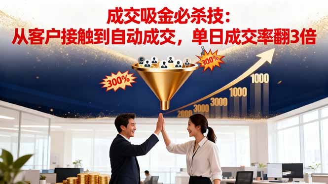 吸金成交营销必杀技:从客户接触到自动成交,单日成交率翻3倍-七七项目网