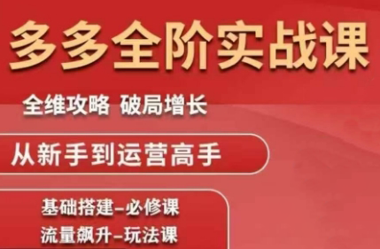 大炮·拼多多全阶实战课程(更新10月)-七七项目网