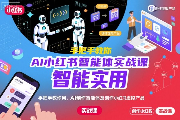 AI小红书智能体实战课,手把手教你用AI制作智能体及创作小红书虚拟产品,提效+内容商业化(更新)-七七项目网