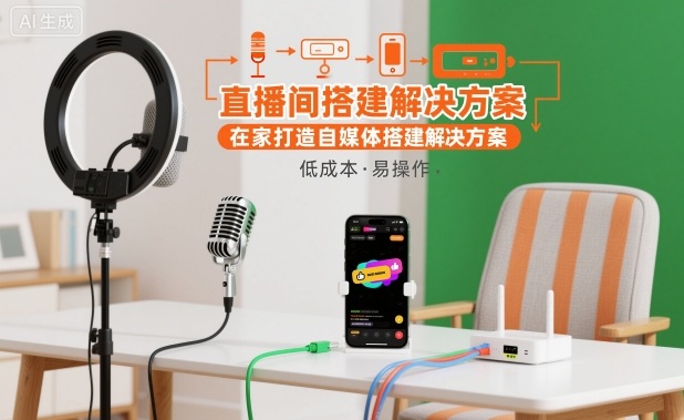直播间搭建解决方案,在家打造自媒体搭建解决方案-七七项目网