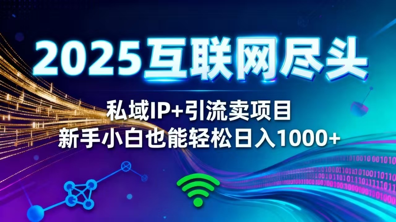 2025网创尽头王炸项目!私域 IP + 精准引流,新手小白在家躺赚日入 1000+-七七项目网