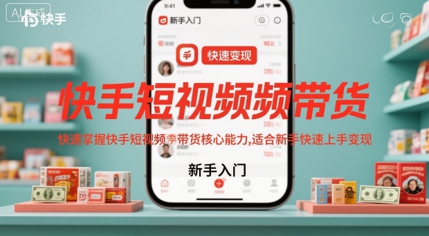 快手短视频带货,快速掌握快手短视频带货核心能力,适合新手快速上手变现-七七项目网