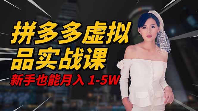 2025 拼多多虚拟品系统实战课,轻资产项目,可矩阵开工作室,新手也能...-七七项目网