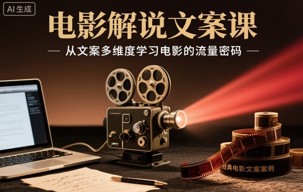 电影解说文案课,从文案多维度学习电影的流量密码-七七项目网