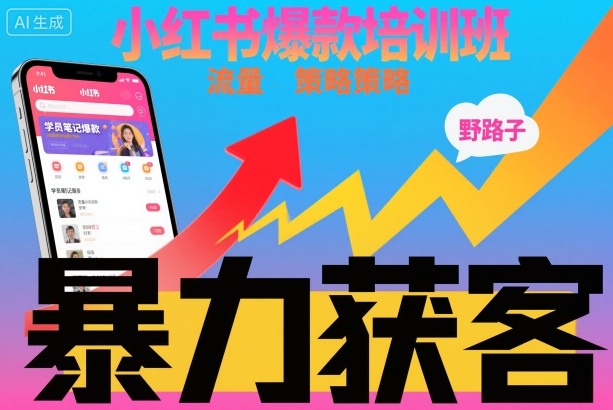 小红书爆款培训班,小红书获客野路子流量打法,暴力持续获客-七七项目网