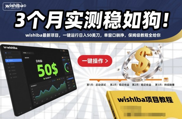 3个月实测稳如狗!wishlba最新项目,一键运行日入50美刀,单窗口躺挣,保姆级教程全给你【揭秘】-七七项目网