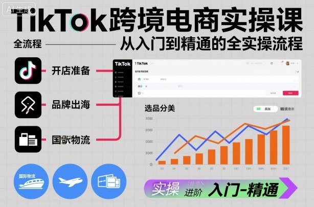 TikTok跨境电商实操课，从入门到精通的全实操流程-七七项目网