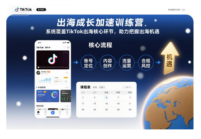 出海成长加速训练营，系统覆盖TikTok出海核心环节，助力把握出海机遇(更新)-七七项目网