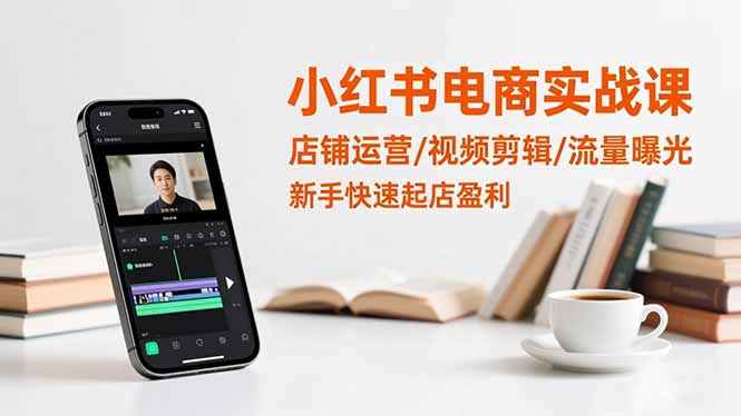 小红书电商实战课：店铺运营/视频剪辑/流量曝光，新手快速起店盈利-七七项目网