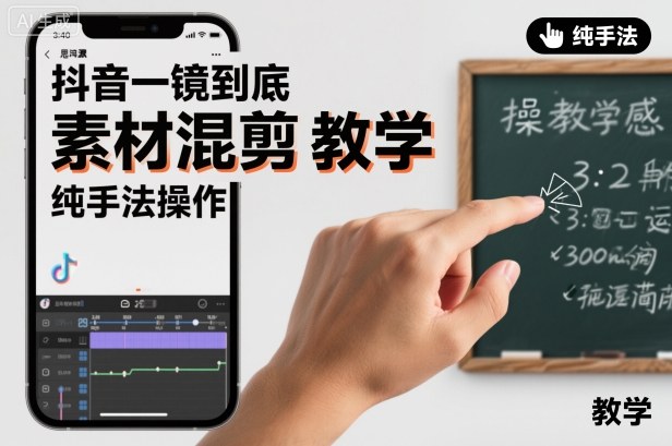抖音一镜到底素材混剪教学，纯手法操作-七七项目网