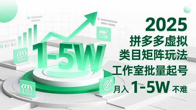 2025 拼多多虚拟类目矩阵玩法，工作室批量起号，月入 1-5W 不难-七七项目网