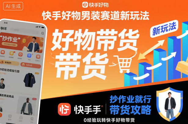 快手好物男装赛道新玩法,抄作业就行,0经验玩转快手好物带货-七七项目网