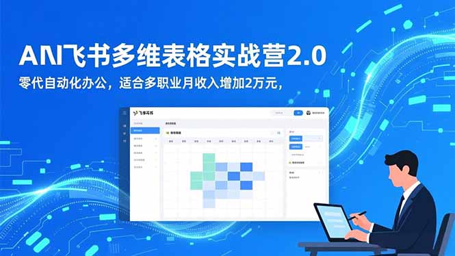 AI+飞书多维表格实战营2.0:零代码自动化办公,适合多职业月收入增加2万元-七七项目网