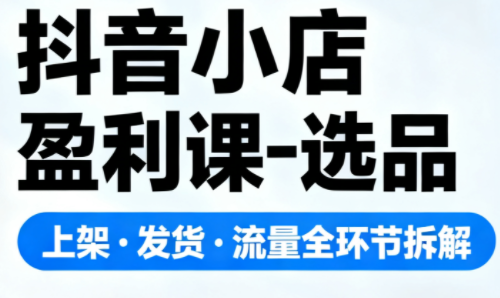 抖音小店盈利课-选品·上架·发货·流量全环节拆解-七七项目网
