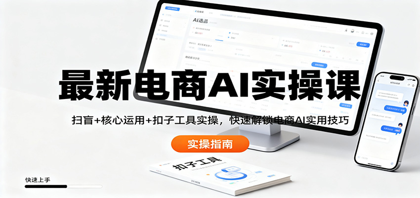 最新电商AI实操课:扫盲+核心运用+扣子工具实操,快速解锁电商AI实用技巧-七七项目网