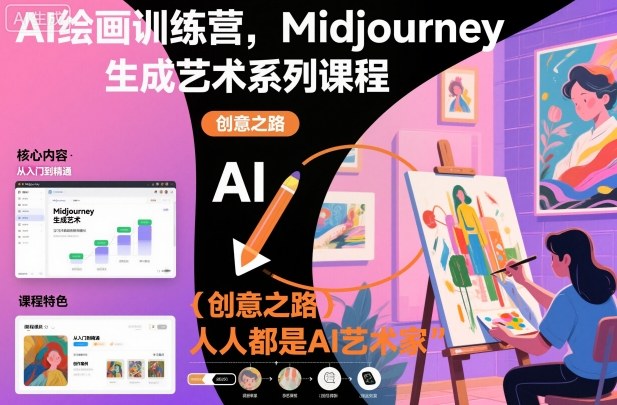 AI绘画训练营，Midjourney生成艺术系列课程，人人都是AI艺术家-七七项目网