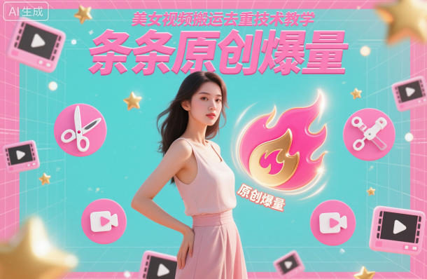 美女视频搬运去重技术教学，条条原创爆量-七七项目网