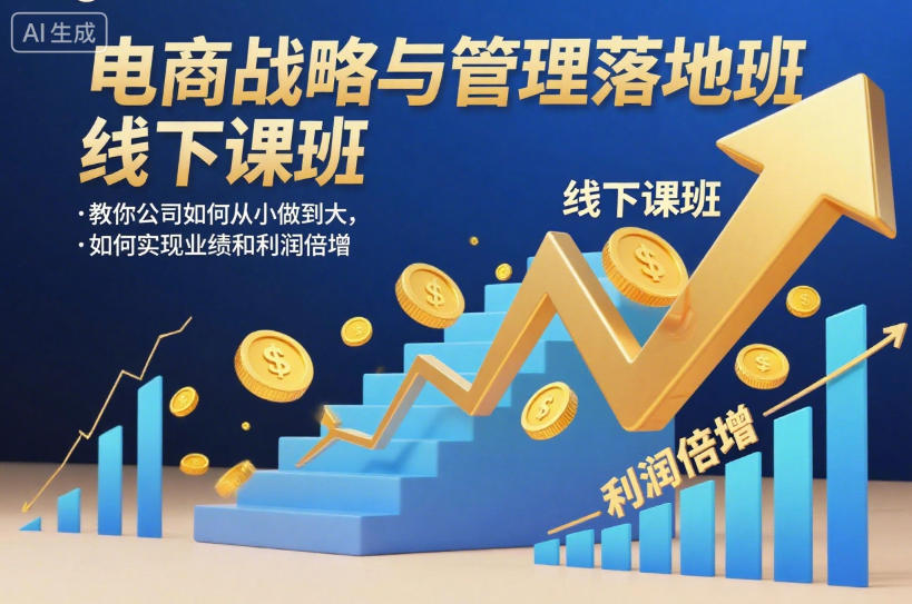 电商战略与管理落地班线下课，教你公司如何从小做到大，如何实现业绩和利润倍增【录音】-七七项目网