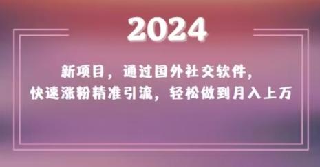2024新项目，通过国外社交软件，快速涨粉精准引流，轻松做到月入上万【揭秘】-七七项目网