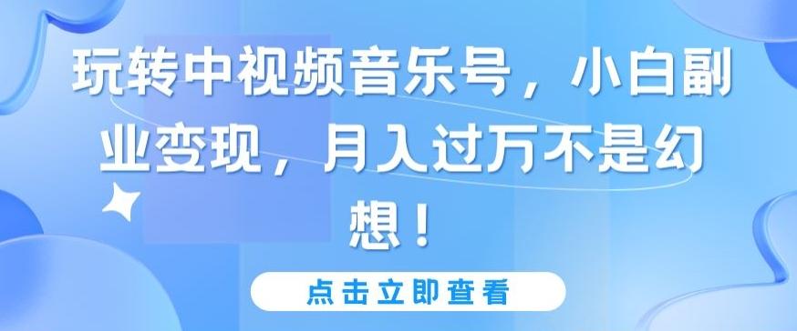 玩转中视频音乐号，小白副业变现，月入过万不是幻想【揭秘】-七七项目网
