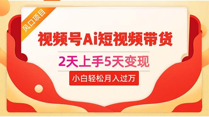 2天上手5天变现视频号Ai短视频带货0粉丝0基础小白轻松月入过万-七七项目网