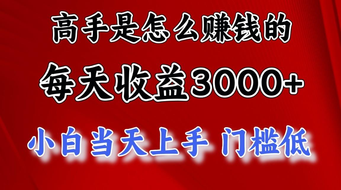 高手是怎么赚钱的，一天收益3000+，闷声发财项目，不是一般人能看懂的-七七项目网