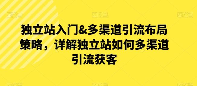 独立站入门&多渠道引流布局策略，详解独立站如何多渠道引流获客-七七项目网