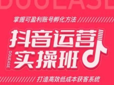 抖音运营实操班，掌握可盈利账号孵化方法，打造高效低成本获客系统-七七项目网