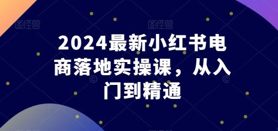 2024最新小红书电商落地实操课，从入门到精通-七七项目网