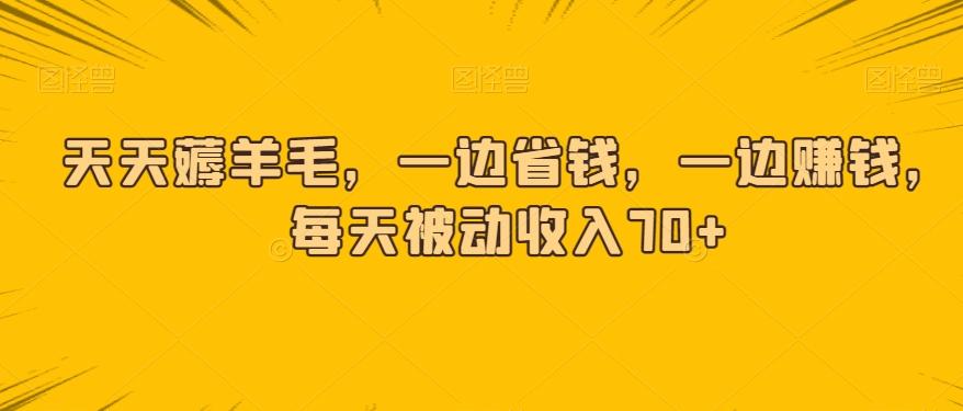 天天薅羊毛，一边省钱，一边赚钱，每天被动收入70+-七七项目网