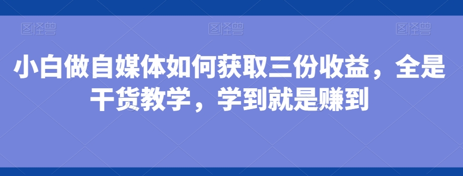 小白做自媒体如何获取三份收益，全是干货教学，学到就是赚到-七七项目网
