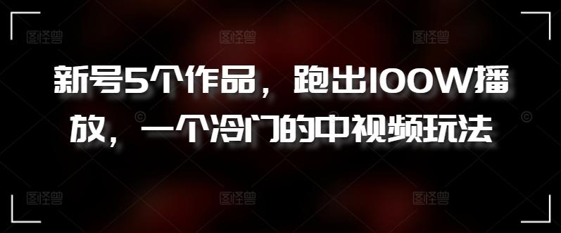 新号5个作品，跑出100W播放，一个冷门的中视频玩法【揭秘】-七七项目网