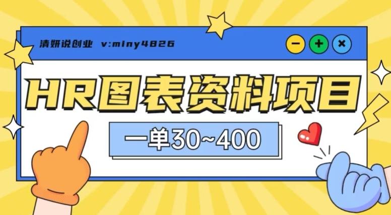 一单收益30-400，HR图表资料蓝海项目-七七项目网
