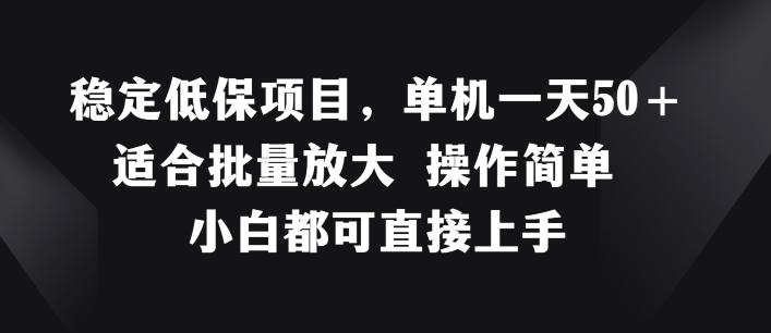 稳定低保项目，单机一天50+适合批量放大 操作简单 小白都可直接上手【揭秘】-七七项目网
