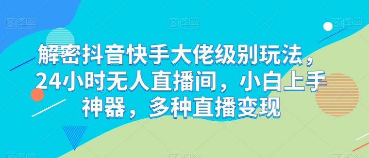 解密抖音快手大佬级别玩法，24小时无人直播间，小白上手神器，多种直播变现【揭秘】-七七项目网