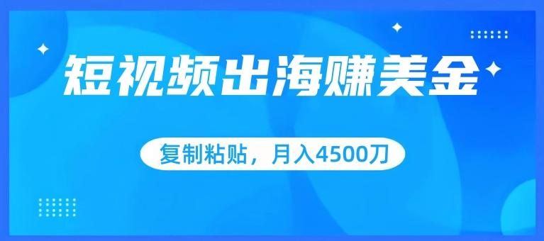 短视频出海赚美金，复制粘贴批量操作，小白轻松掌握，月入4500美刀【揭秘】-七七项目网