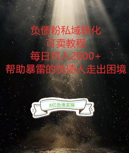 负债粉掘金计划，帮助负债者解决问题，债务规划，债务重组，最好的变现方式【揭秘】-七七项目网