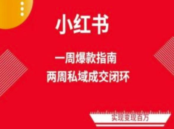 爆款小红书免费流量体系课程(两周变现)，小红书电商教程-七七项目网