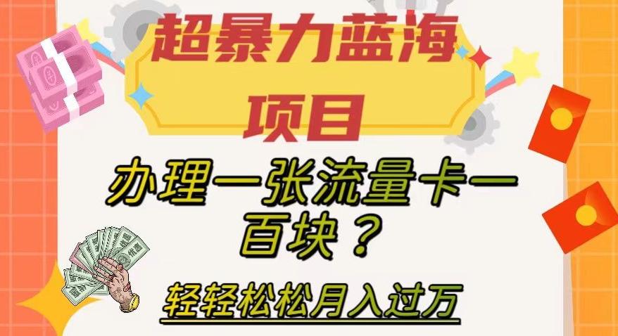 超暴力蓝海项目，办理一张流量卡一百块？轻轻松松月入过万，保姆级教程【揭秘】-七七项目网