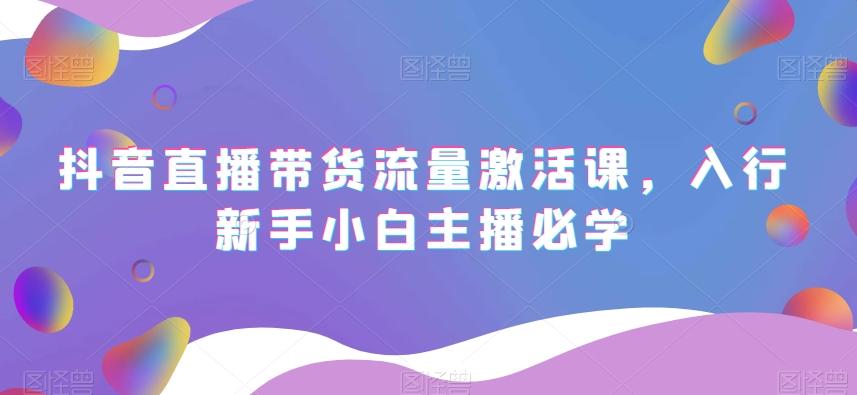 抖音直播带货流量激活课，入行新手小白主播必学-七七项目网