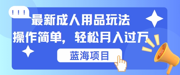 最新成人用品项目玩法，操作简单，动动手，轻松日入几张【揭秘】-七七项目网
