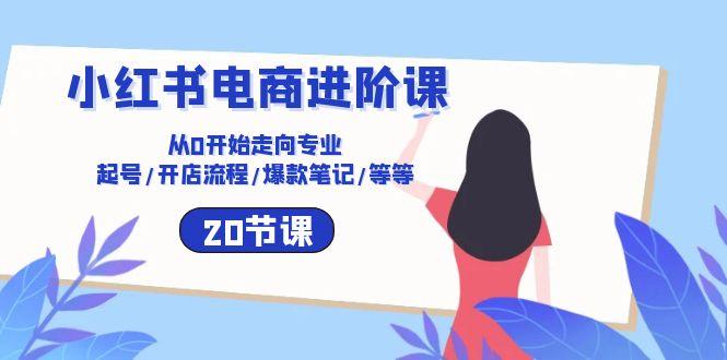 小红书电商进阶课：从0开始走向专业 起号/开店流程/爆款笔记/等等(20节-七七项目网