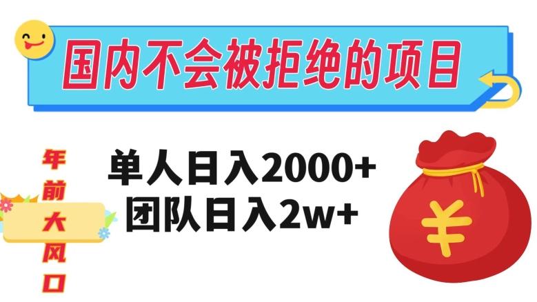 在国内不怕被拒绝的项目，单人日入2000，团队日入20000+【揭秘】-七七项目网